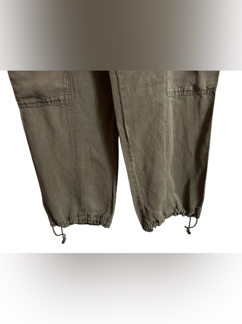 Nicole Miller Olive Cargo Drawstring Capris - Picture 2 of 15